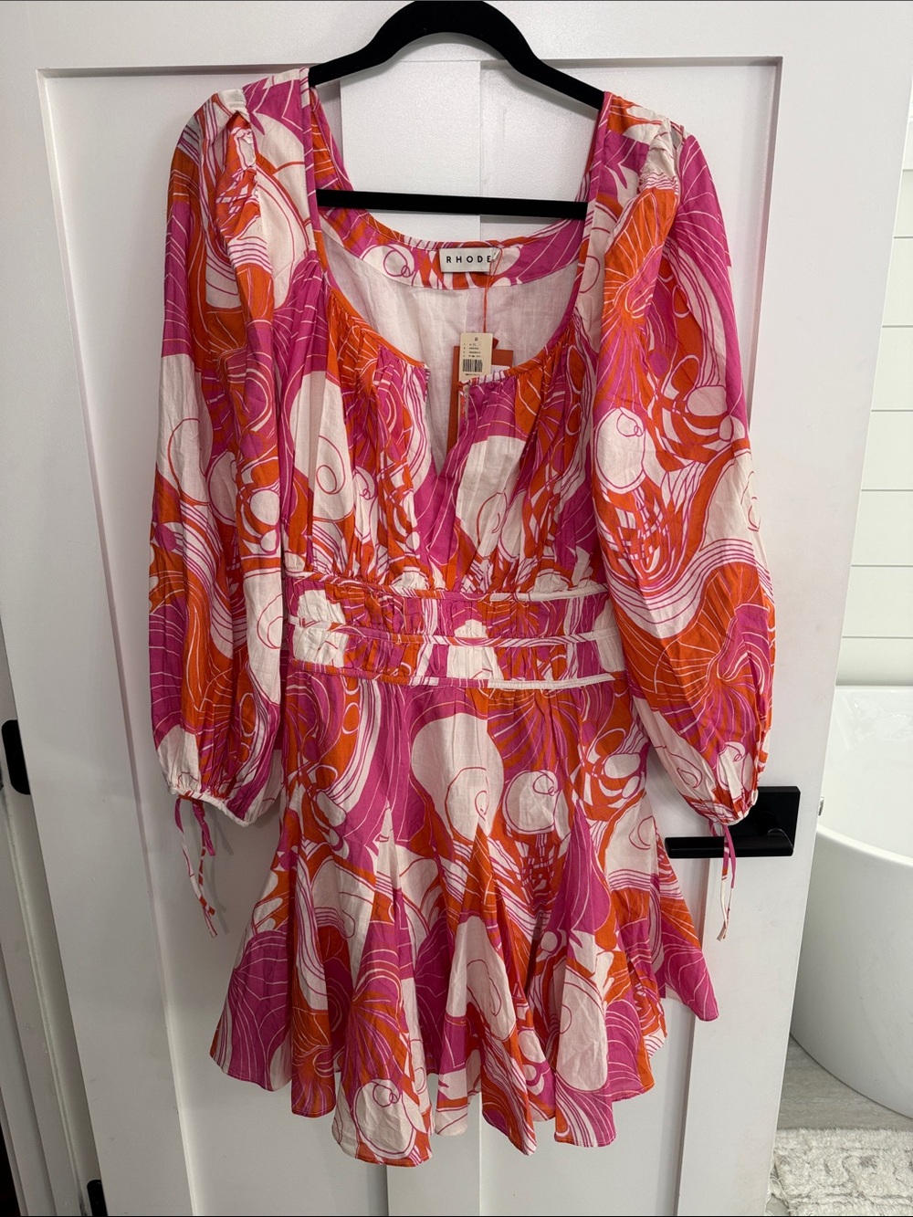 RHODE Leona Dress Pink Deco Surf